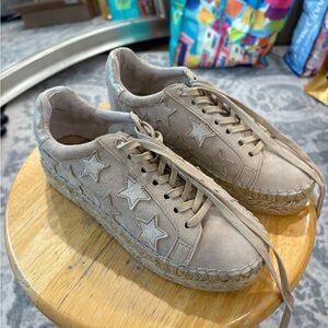 Marc Fisher Beige Star Sneakers
